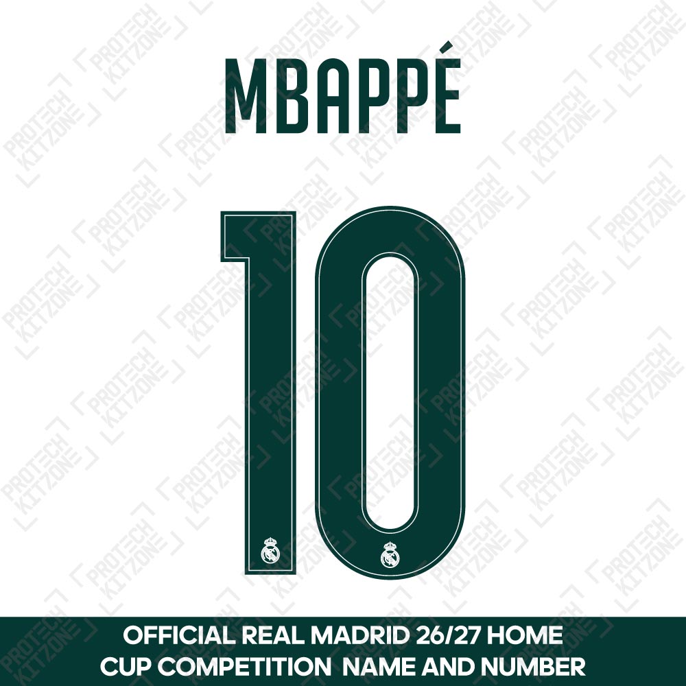 Mbappé 10 (Official Real Madrid CF 2026/27 Home Cup Competition Name and Numbering) Mbappé 10 (Official Real Madrid CF 2026/27 Home Cup Competition Name and Numbering)