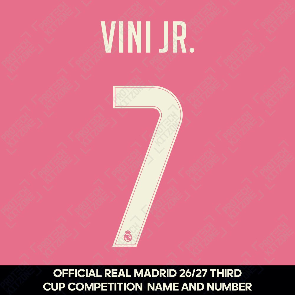 Vini Jr. 7 (Official Real Madrid CF 2026/27 Third Cup Competition Name and Numbering) Vini Jr. 7 (Official Real Madrid CF 2026/27 Third Cup Competition Name and Numbering)
