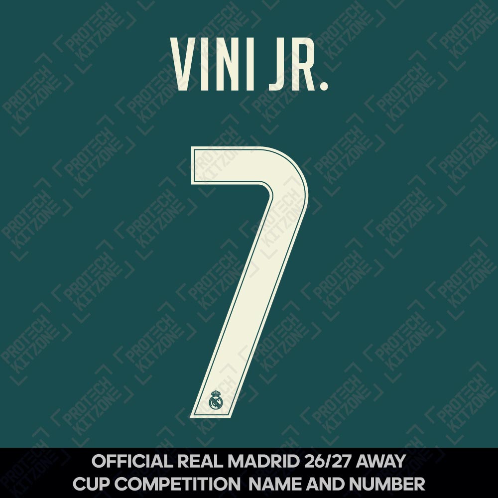 Vini Jr. 7 (Official Real Madrid CF 2026/27 Away Cup Competition Name and Numbering) Vini Jr. 7 (Official Real Madrid CF 2026/27 Away Cup Competition Name and Numbering)