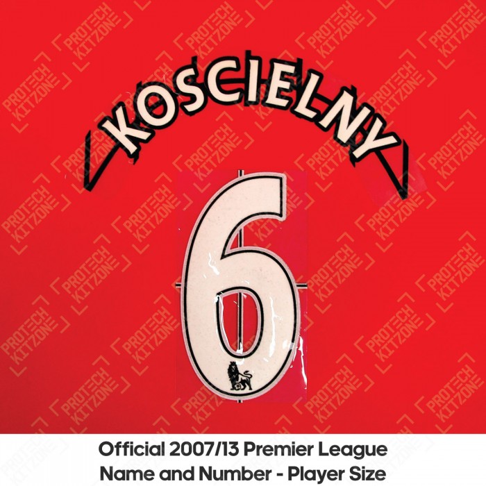 Koscielny 6 (Official Barclays Premier League 2007-13 White Senscilia Name and Numbering)
