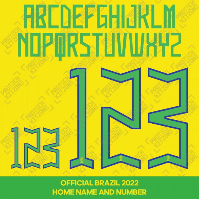 [Loose] Official Brazil 2022 Home Name and Numbering 