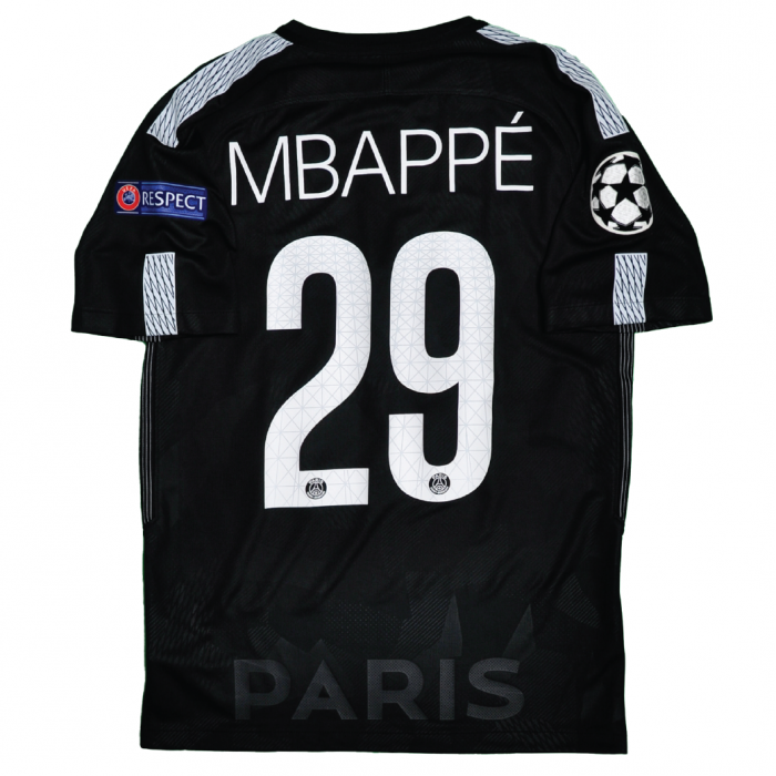 Paris Saint-Germain 2017/18 Third Shirt With Mbappe #29 - UEFA Champions League Fullset Version - Size S