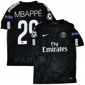 Paris Saint-Germain 2017/18 Third Shirt With Mbappe #29 - UEFA Champions League Fullset Version - Size S