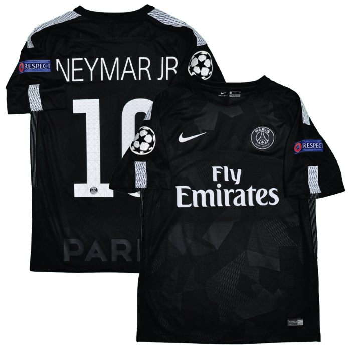 Paris Saint-Germain 2017/18 Third Shirt With Neymar #10 - UEFA Champions League Fullset Version - Size S