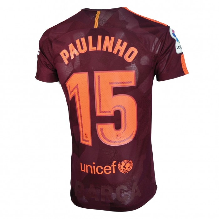[Player Edition] FC Barcelona 2017/18 Vaporknit Third Shirt With Paulinho 15 (La Liga Full Set Version) - Size S