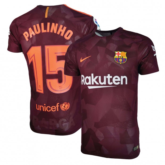 [Player Edition] FC Barcelona 2017/18 Vaporknit Third Shirt With Paulinho 15 (La Liga Full Set Version) - Size S