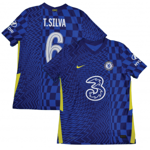 [Player Edition] Chelsea 2021/22 Dri Fit Adv. Home Shirt With T. Silva 6 - Size L