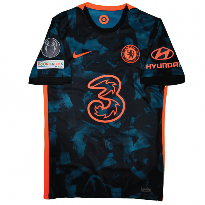 Chelsea 2021/22 Third Shirt With Azpilicueta 28 With Azpilicueta 28 (UEFA Champions League Without 2021 CWC Full Set Version) - Size S