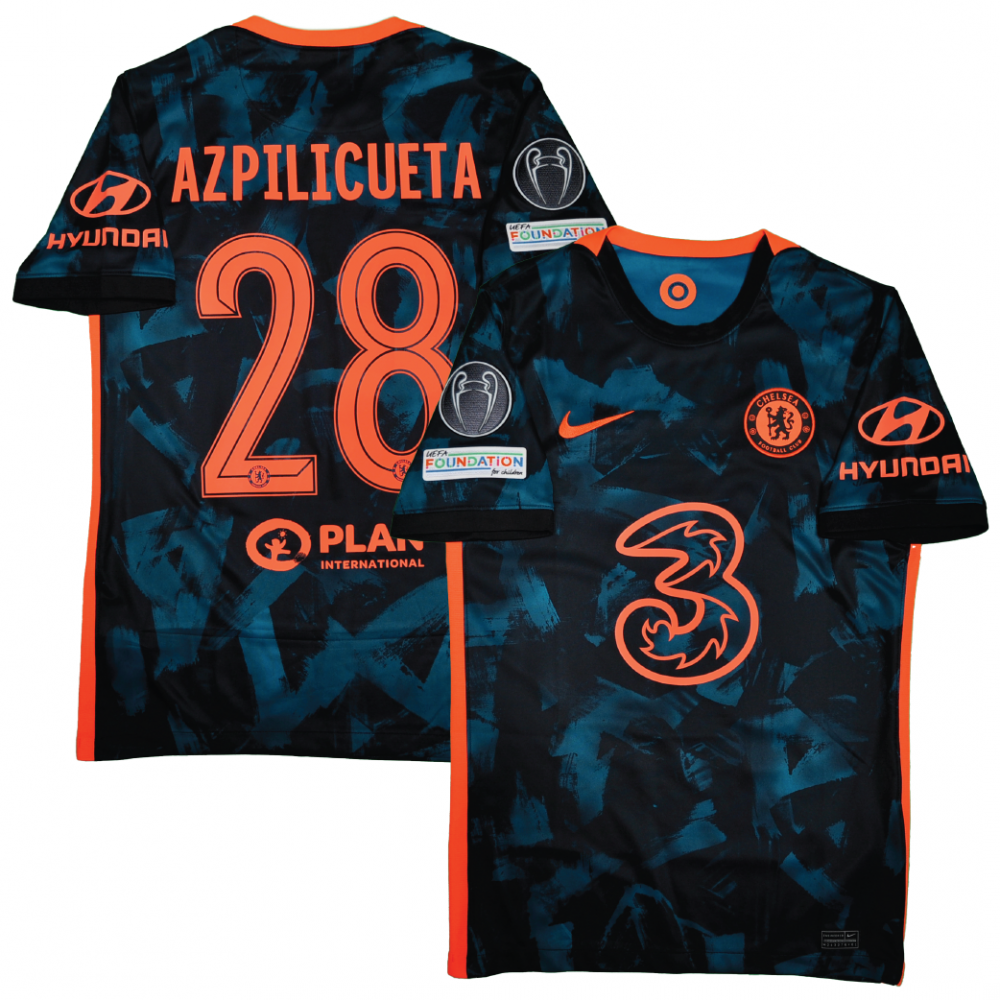 Chelsea 2021/22 Third Shirt With Azpilicueta 28 With Azpilicueta 28 (UEFA  Champions League Without 2021 CWC Full Set Version) - Size S