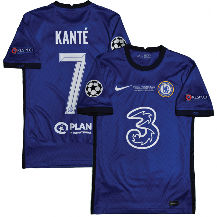 Chelsea 2020/21 Home Shirt With Kante 7 (UEFA Champions League Final Full Set Version) - Size XS 