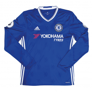 [Long Sleeve] Chelsea 2016/17 Home Shirt With Hazard 10 (Premier League Full Set Version) - Size M 