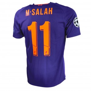 Liverpool FC 2018/19 Away Shirt With M. Salah 11 (UEFA Champions League Full Set Version) - Size S 