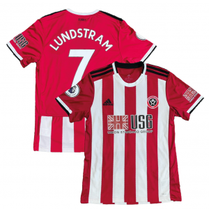 Sheffield United 2019/20 Home Shirt With Lundstram 7 (Premier League Full Set Version) - Size M