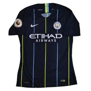 [Excellent 10/10] [Kitroom Edition] Manchester City 2018/19 Vaporknit Away Shirt With De Bruyne 17 (Premier League Full Set Version) - Size L