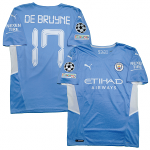 [Player Edition] Manchester City 2021/22 Home Shirt With Kevin De Bruyne 17 (UEFA Champions League Full Set Version) - Size XL 