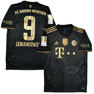 FC Bayern Munich 2021/22 Away Shirt With Lewandowski 9 (Season 2020/21 Final Bundesliga Game Full Set Version) - Size S 