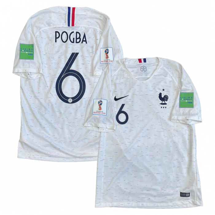 France 2018 Away Shirt With Pogba 6 (2018 World Cup Full Set Version) - Size M 