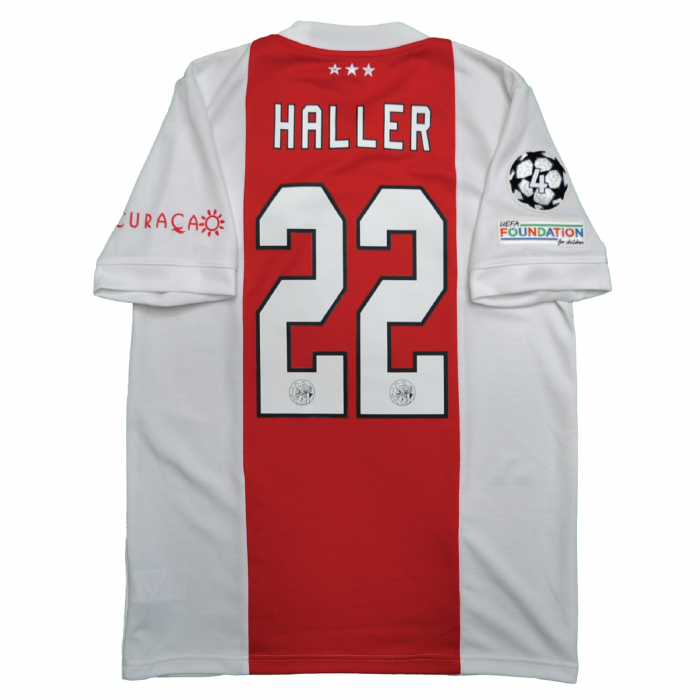 Ajax Amsterdam 2021/22 Home Shirt With Haller 22 (UEFA CL Full Set Version) - Size M