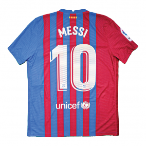 [Player Edition] Barcelona 2021/22 Dri-Fit Adv Home Shirt with Messi 10 - Size L 