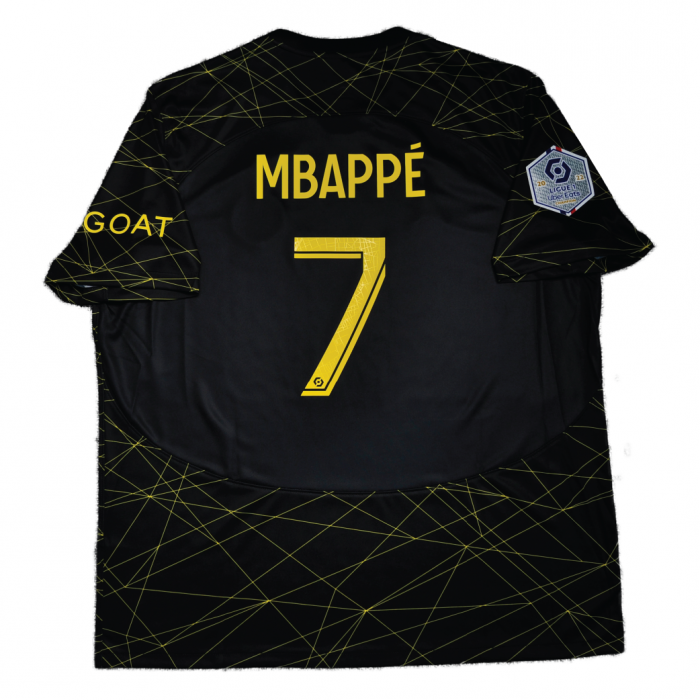PSG x Jordan 2022/23 Fourth Shirt With Mbappe 7 (Ligue 1 Full Set Version) - Size XXL