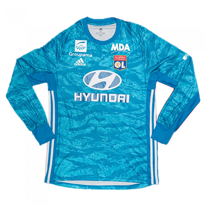 [Long Sleeve] Lyon 2019/20 Blue Gk Shirt With Lopes 1 (Ligue 1 Full Set Version) - Size M