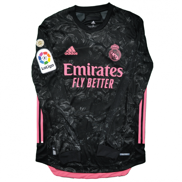 [Long Sleeve - Player Edition] Real Madrid 2020/21 Heat Rdy. Third Shirt With Sergio Ramos 4 (La Liga Full Set Version) - Size S 