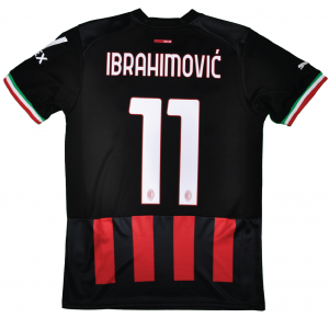 AC Milan 2022/23 Home Shirt With Ibrahimovic 11 And Scudetto 