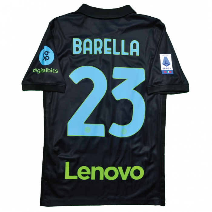 Inter Milan 2021/22 Third Shirt With Barella 23 (Serie A Full Set Version) - Size S
