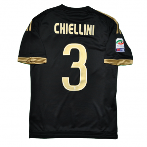 Juventus 2015/16 Third Shirt with Chiellini 3 (Serie A Full Set Version) - Size S