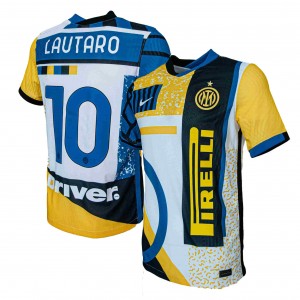 [Player Edition] Inter Milan 2020/21 4th Shirt With Lautaro 10 (Serie A Full Set Version) - Size M
