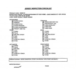 [Player Edition] Manchester City 20/21 Home Shirt with Joao Cancelo 27 (Premier League Full Set Version) - Size M