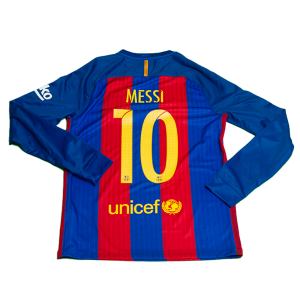 [PRE-OWNED / BNWT] BARCELONA HOME LONG SLEEVE 18/19 WITH MESSI 10 - S SIZE 