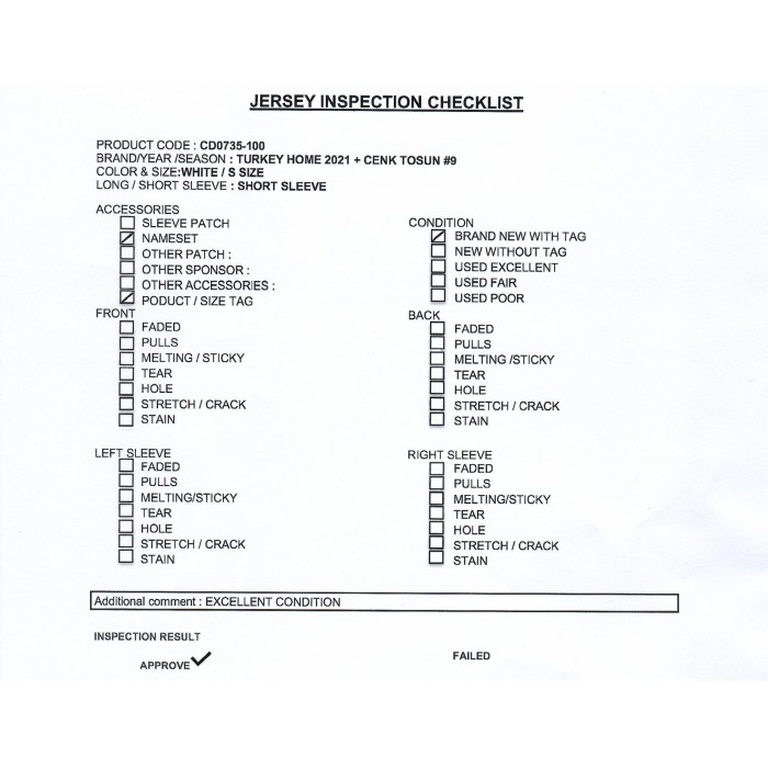 [PRE-OWNED / BNWT] TURKIYE HOME 2021 WITH CENK TOSUN #9 NNS - SIZE S