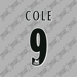 Cole 9 (Official FA Premier League 1997-2007 Black Lextra Senscilia Replica Name and Numbering)