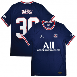 [Player Edition] PSG x Jordan 2021/22 Dri Fit Adv. Home Shirt With Messi 30 - Size S