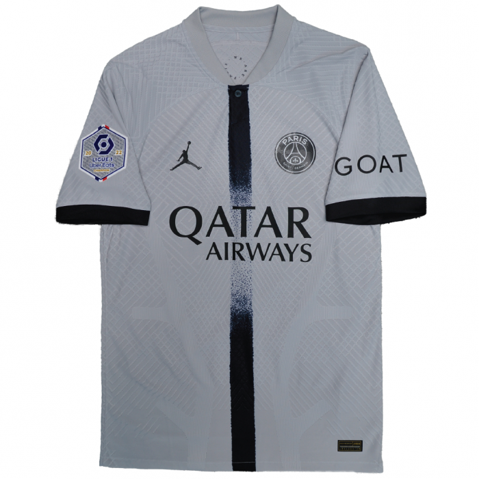 [Player Edition] PSG x Jordan 2022/23 Dri Fit Adv. Away Shirt With Messi 30 - Ligue 1 Full Set Version 