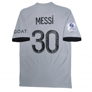 [Player Edition] PSG x Jordan 2022/23 Dri Fit Adv. Away Shirt With Messi 30 - Ligue 1 Full Set Version 