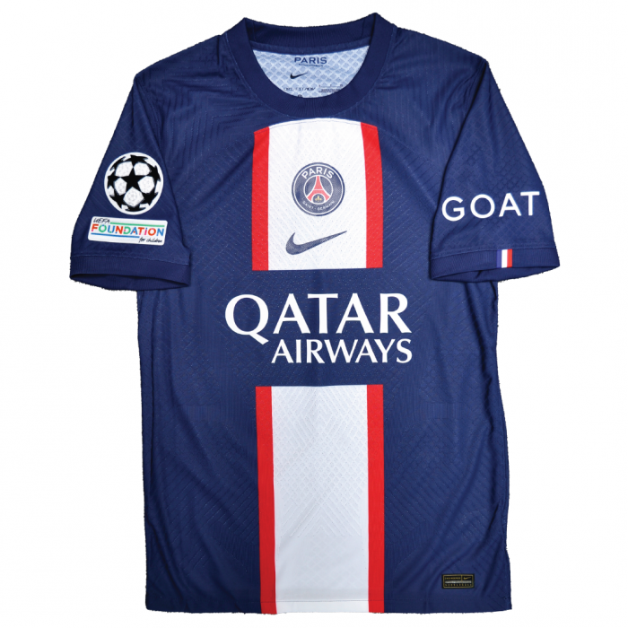 [Player Edition] PSG 2022/23 Dri Fit Adv. Home Shirt With Messi 30 - UEFA Champions League Full Set Version 