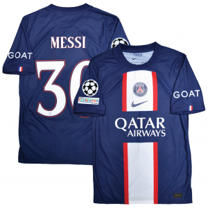 [Player Edition] PSG 2022/23 Dri Fit Adv. Home Shirt With Messi 30 - UEFA Champions League Full Set Version 