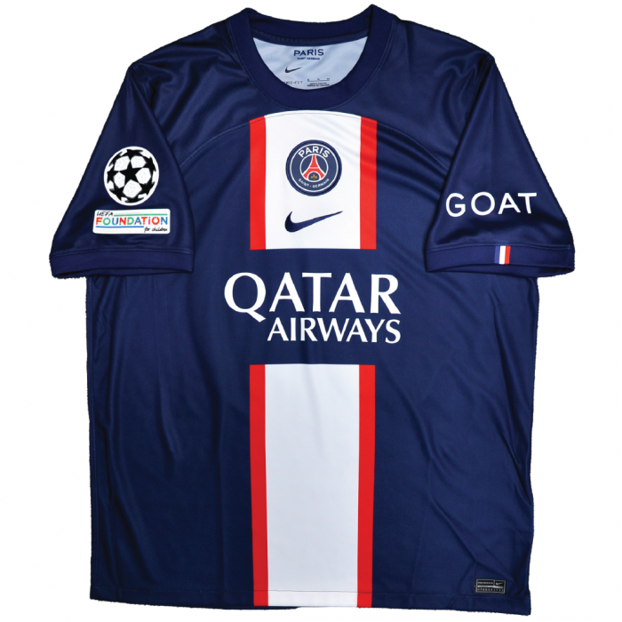 PSG 2022/23 Home Shirt With Messi 30 - UEFA Champions League Full Set Version 