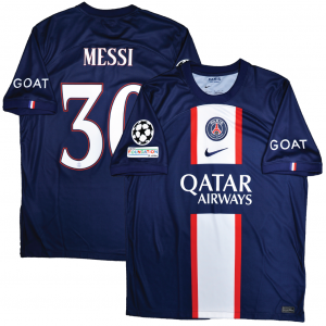 PSG 2022/23 Home Shirt With Messi 30 - UEFA Champions League Full Set Version 