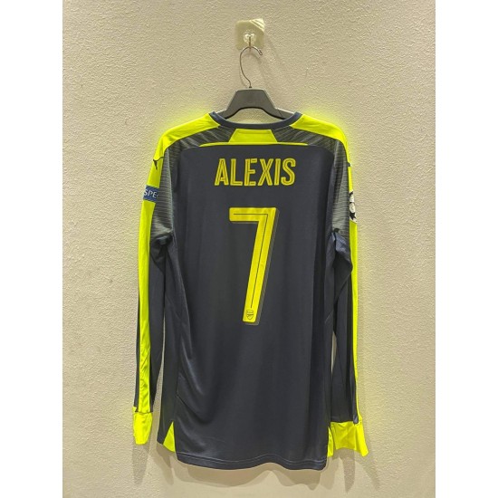 [PRE-OWNED / BNWT] ARSENAL 2016/17 THIRD LONGSLEEVE JERSEY WITH ALEXIS 7 + STARBALL RESPECT - SIZE S