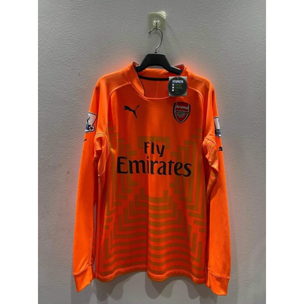 [PRE-OWNED / BNWT] ARSENAL 2014/15 GK LONGSLEEVE JERSEY WITH OSPINA 13 + BPL PATCHES - SIZE M