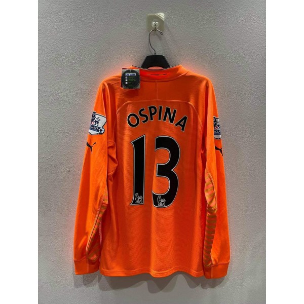 [PRE-OWNED / BNWT] ARSENAL 2014/15 GK LONGSLEEVE JERSEY WITH OSPINA 13 + BPL PATCHES - SIZE M