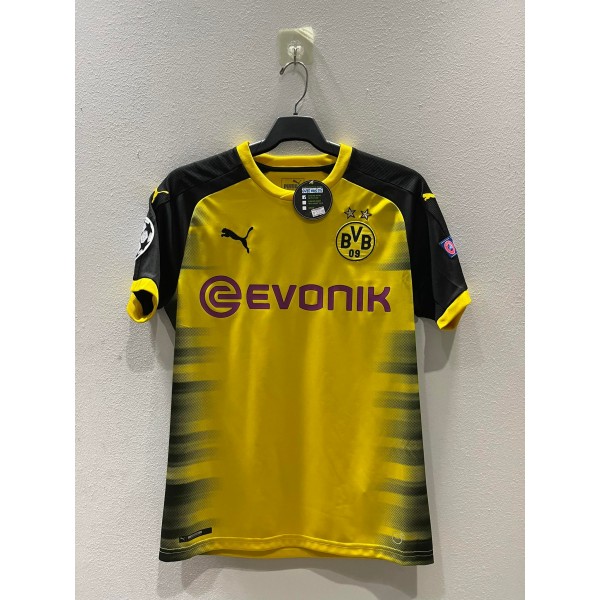[PRE-OWNED / BNWT] BORUSSIA DORTMUND 2017/18 EUROPEAN HOME JERSEY WITH KAGAWA 23 + STARBALL RESPECT - SIZE S