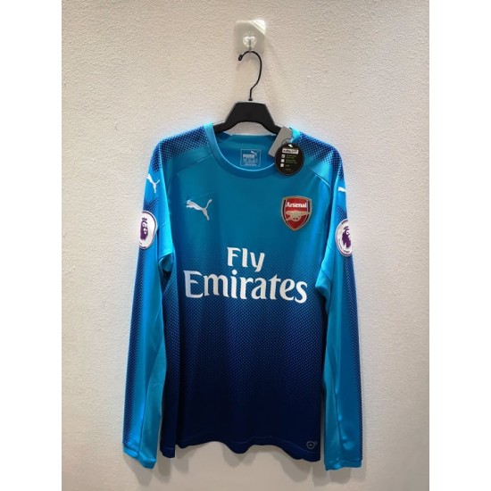 [PRE-OWNED / BNWT] ARSENAL 2017/18 AWAY LONGSLEEVE JERSEY WITH MONREAL 18 + BPL PATCH - SIZE S