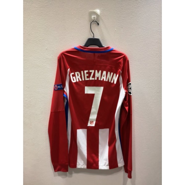 [PRE-OWNED / BNWT] AUTHENTIC KITROOM ATM 2016/17 HOME LONGSLEEVE JERSEY + GRIEZMANN 7 + STARBALL + RESPECT - SIZE S