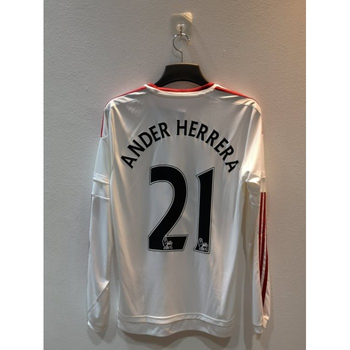 [PRE-OWNED / BNWT] MANCHESTER UNITED 2015/16 AWAY LONGSLEEVE JERSEY WITH ANDER HERRERA #21 - SIZE S, Brand New with Tag, AI6362 Pre-Owned (CUST00019), Adidas