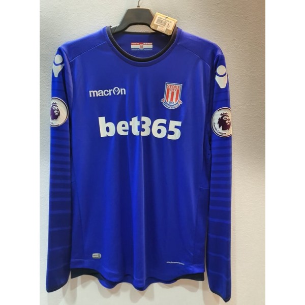 [PRE-OWNED / BNWT] Stoke City 2016/17 Goalkeeper Men Jersey With Grant 33 BPL Badges Full Set - Size L