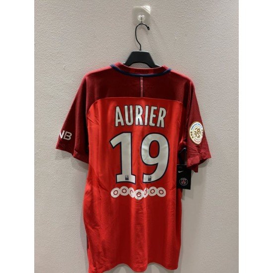 [PRE-OWNED / BNWT] PSG 2016/17 AWAY VAPOR JERSEY WITH AURIER 19 + LIGUE 1 CHAMPIONS PATCH - SIZE L
